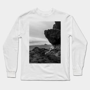 Black And White Beach Seascape Long Sleeve T-Shirt